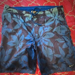 Nike Men's Blue Floral Swim Shorts